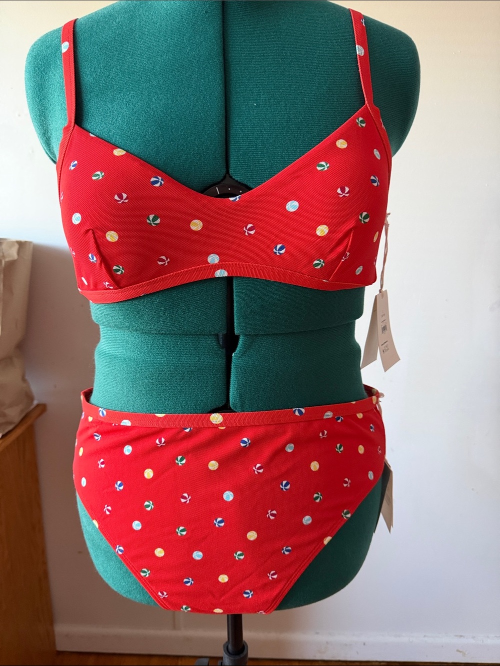 NWT Free Assembly Red Beach Ball Bikini Set - Women's Two-Piece Swimwear